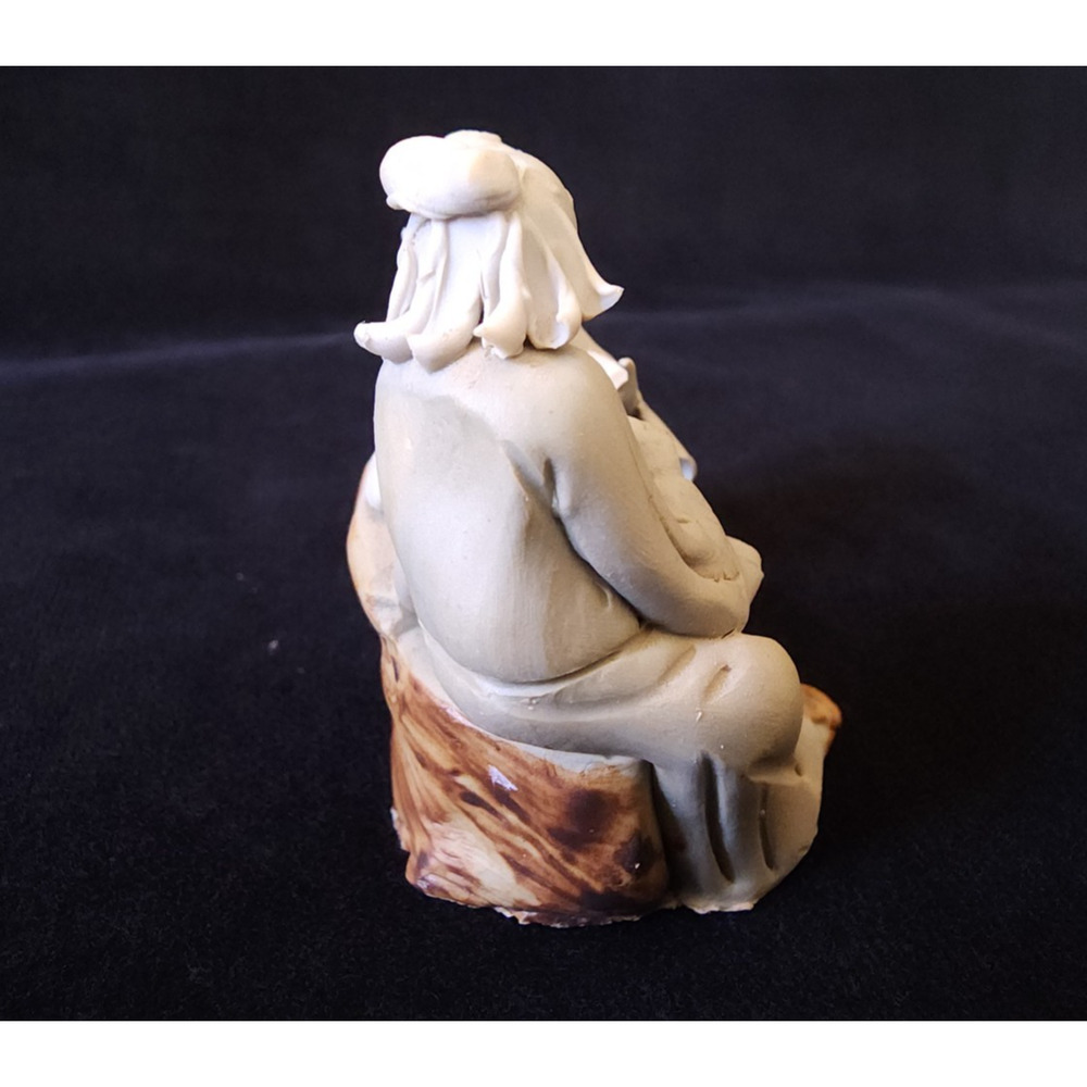 Vintage Shiwan Mudmen Lot of 3 Chinese Clay Sages Sages Scholars Figures 2" - Picture 4 of 16